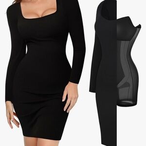 Popilush Long Sleeve Midi Bodycon Shape-wear Dress *NEW*